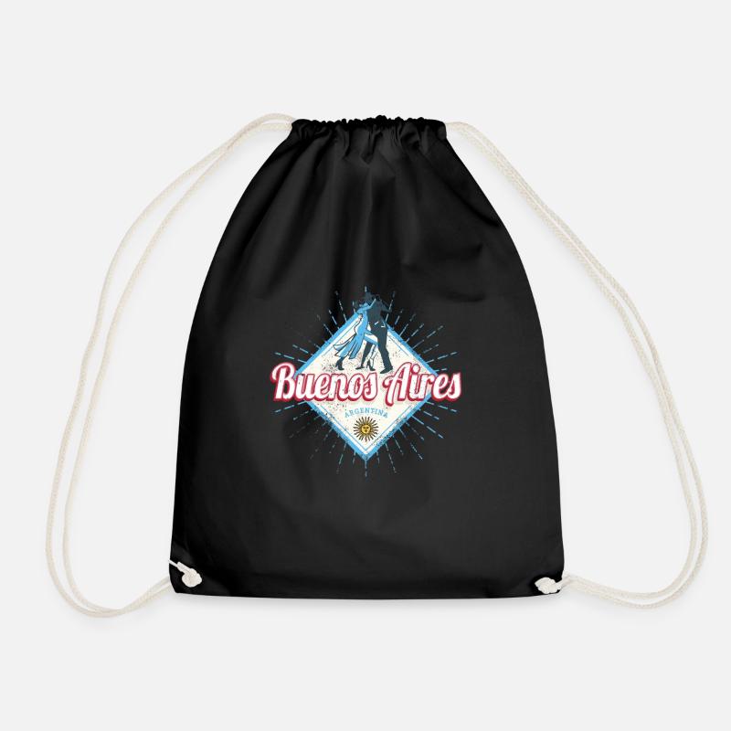 Buenos Aires City Argentina Retro Tango Vintage - Drawstring Bag - black