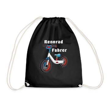 LAUFRAD Rennrad Fahrer - Turnbeutel - Schwarz - Vorne