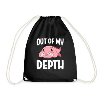 Funny Blobfish Cute Blobfish - Drawstring Bag - black - Front