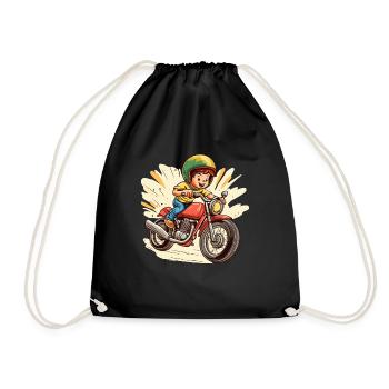 Moto pour enfants Design - Sac de sport léger - noir - Devant