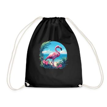 Flamants roses Flamant rose - Sac de sport léger - noir - Devant