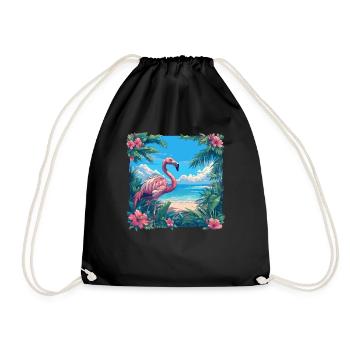 Flamants roses Flamant rose - Sac de sport léger - noir - Devant