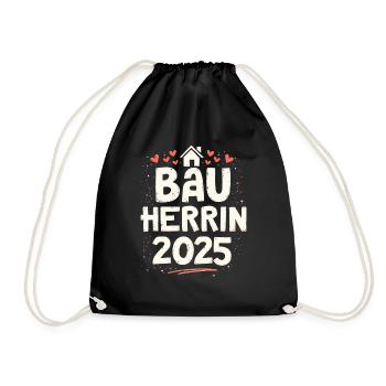 BAU HERRIN 2025 - Baustellen-Königin - Turnbeutel - Schwarz - Vorne