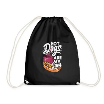Hot Dogs Are My Thing Slogan - Drawstring Bag - black - Front