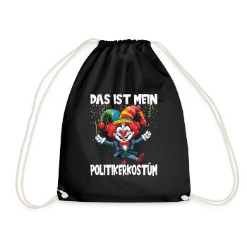 Karneval Kostüm Fasching Fastnacht - Turnbeutel - Schwarz - Vorne