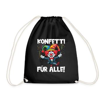 Karneval Kostüm Fasching Fastnacht - Turnbeutel - Schwarz - Vorne