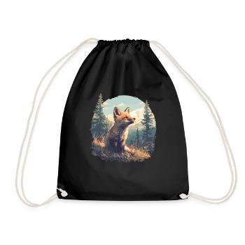 Foxes Fox - Drawstring Bag - black - Front