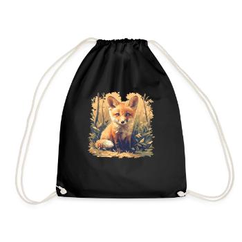 Foxes Fox - Drawstring Bag - black - Front