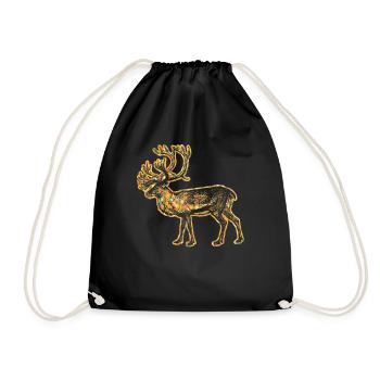 Caribou Geometric - Drawstring Bag - black - Front