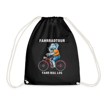 BIKE ELEPHANT BIKE TOUR RIDE OFF - Drawstring Bag - black - Front
