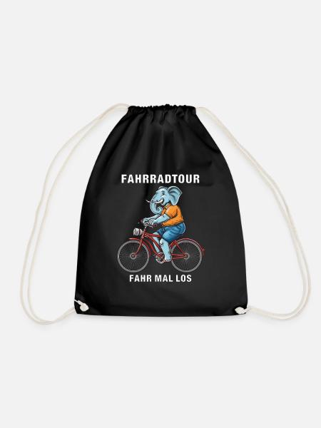 FAHRRAD ELEFANT FAHRRADTOUR FAHR MAL LOS - Turnbeutel - Schwarz