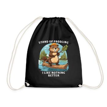 STAND UP PADDLING I LIKE NOTHING BETTER - Drawstring Bag - black - Front