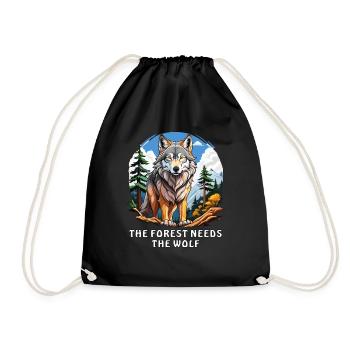 THE FOREST NEEDS THE WOLF - Drawstring Bag - black - Front