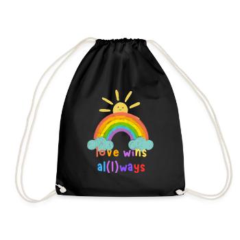 Arc-en-ciel LGBTQ Saint-Valentin et défilé de l’amour - Sac de sport léger - noir - Devant