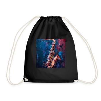 Saxophone - Drawstring Bag - black - Front