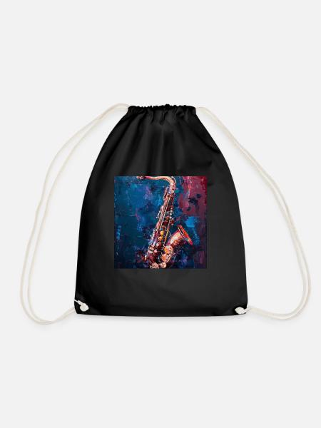 Saxophone - Drawstring Bag - black