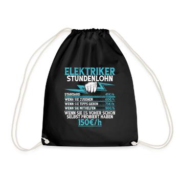 Electronics Technician Electrics Profession Volt Electrical Engineering - Drawstring Bag - black - Front
