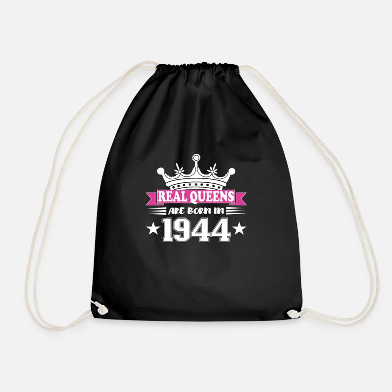 80 Years Old Birthday 1944 Birthday Gift - Drawstring Bag - black