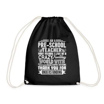 Preschool Teacher I am A Preschool Teacher - Drawstring Bag - black - Front
