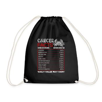 Cancer Facts Funny Horoscope - Drawstring Bag - black - Front