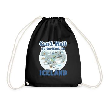 Can't Wait To Go Back To Iceland - Drawstring Bag - black - Front