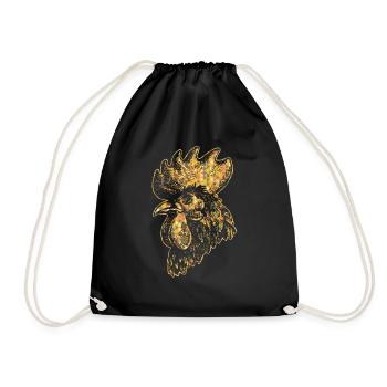 Chicken Geometric - Drawstring Bag - black - Front