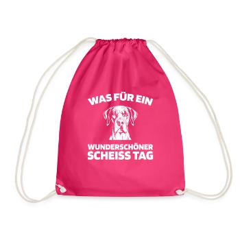 Great Dane, please keep your mouth shut - Drawstring Bag - fuchsia - Front