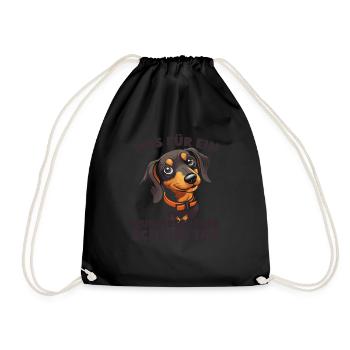 Dachshund Dachshund Please keep your mouth shut - Drawstring Bag - black - Front