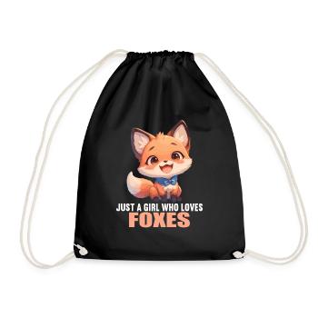 Foxes Fox - Drawstring Bag - black - Front
