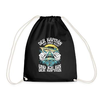 Captain Sailing Saying Boat Sailboat Captain - Drawstring Bag - black - Front