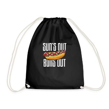 Sun Shine Hot Dog Fun - Drawstring Bag - black - Front