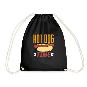 Hot Dog Time for Connoisseurs - Drawstring Bag - black - Front