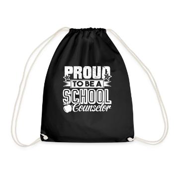 School Counselor Proud To Be School Counselor - Drawstring Bag - black - Front