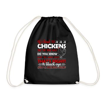 Chicken Funny Chickens Owner - Drawstring Bag - black - Front