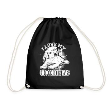 I Love Chocolate Labrador - Drawstring Bag - black - Front