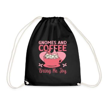 Nain de jardin Costume Café Fais-moi joie Gnome - Sac de sport léger - noir - Devant