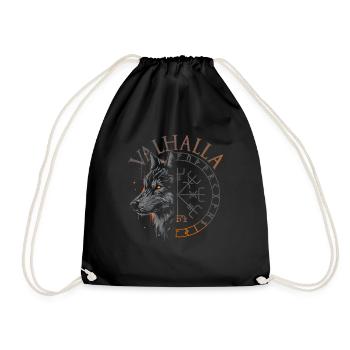 Valhalla Wolf Norse Gods Viking Compass - Drawstring Bag - black - Front
