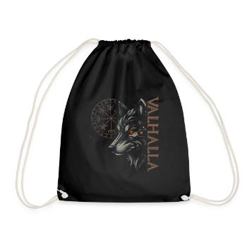 Valhalla Wolf Norse Gods Viking Compass - Drawstring Bag - black - Front