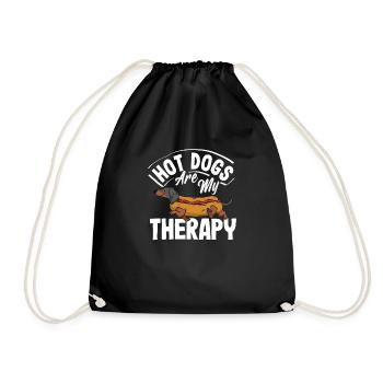 Hot Dogs Are My Therapy Joy - Drawstring Bag - black - Front