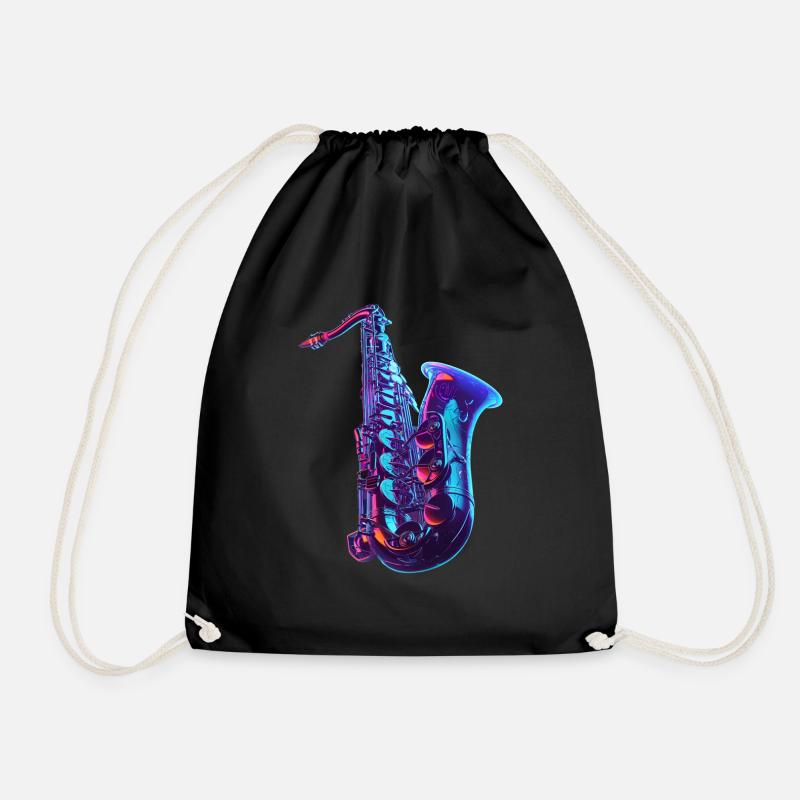 Saxophone - Drawstring Bag - black