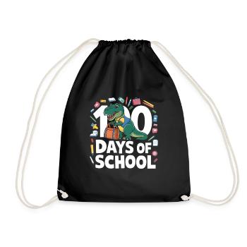 Funny Outfit teacher & student 100 days of school - Drawstring Bag - black - Front