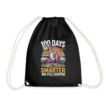 Funny Outfit teacher & student 100 days of school - Drawstring Bag - black - Front