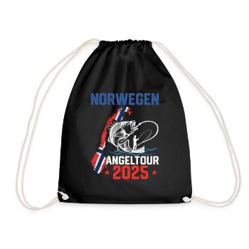 Norwegen Angeltour 2025 Geschenkidee - Turnbeutel - Schwarz - Vorne