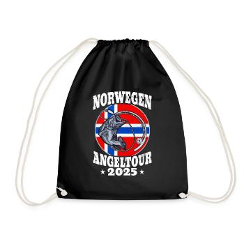 Angeltour Norwegen 2025 - Turnbeutel - Schwarz - Vorne