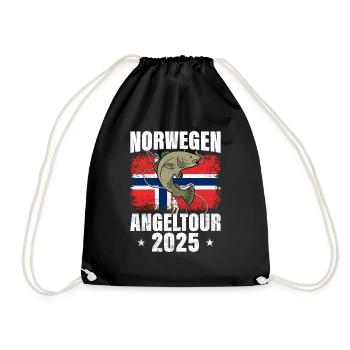 Norwegen Angeltour 2025 - Turnbeutel - Schwarz - Vorne