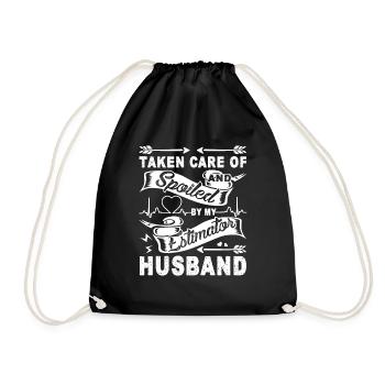 Spoiled By My Estimator Husband - Drawstring Bag - black - Front