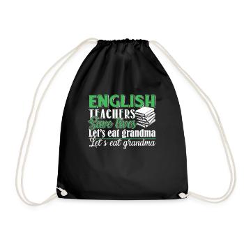 English Teacher English Teachers Save Lives - Drawstring Bag - black - Front