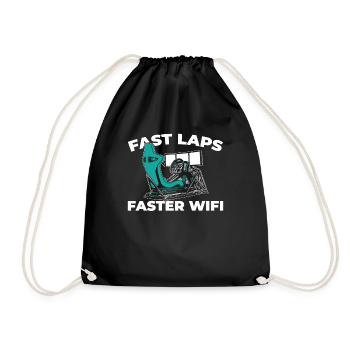 Sim Racing - Drawstring Bag - black - Front