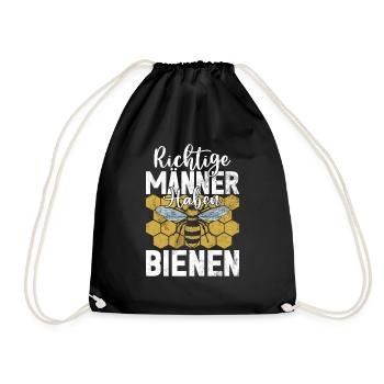 Beekeepers Bees Honey Nature Bee Whispers Beekeeping - Drawstring Bag - black - Front