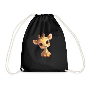 Giraffes Giraffe - Drawstring Bag - black - Front